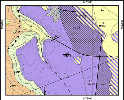 Ausschnitt aus der Geologischen Karte Karsdorf und Umgebung